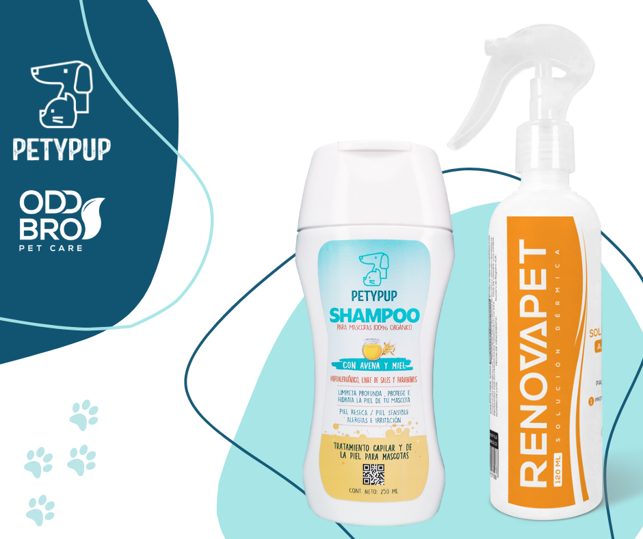 Kit Cuidado Total de la Piel:  Shampoo PetyPup + Renovapet Tópico