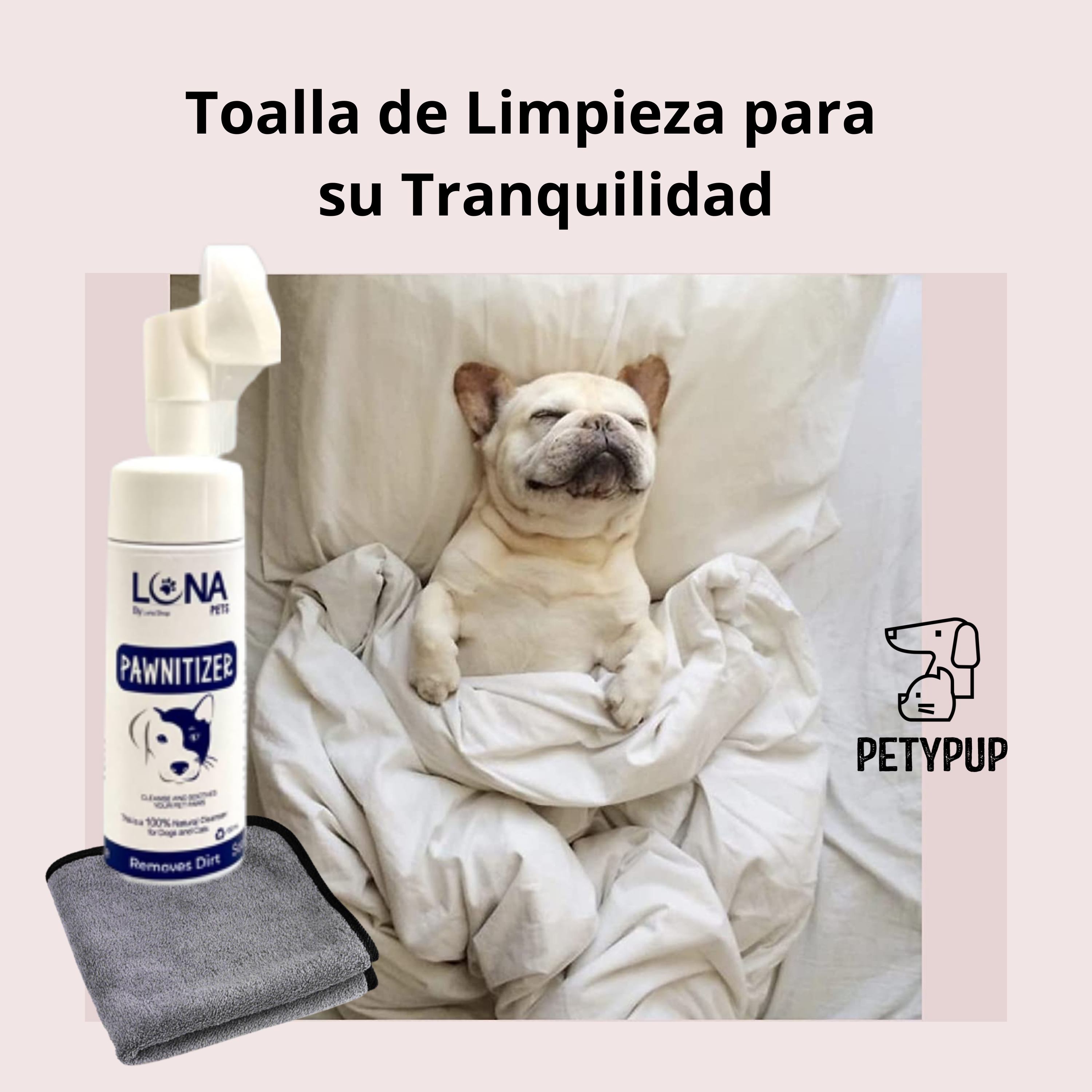 🧼 Espuma limpiadora y desinfectante para patas de perros y gatos 🐶🐱 Adiós gérmenes y bacterias 🦠🐾 GRATIS TOALLA LIMPIADORA