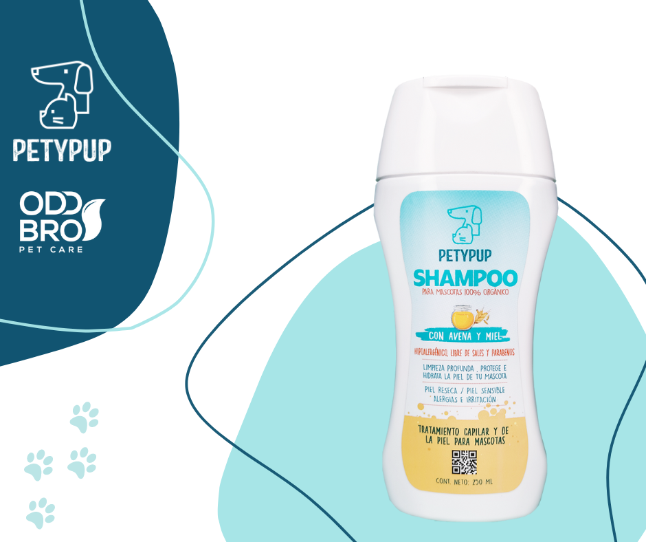 Shampoo PetyPup Para Perros - Alivia la Picazón y la Resequedad a base De Avena Y Miel 🧴🍯🐶