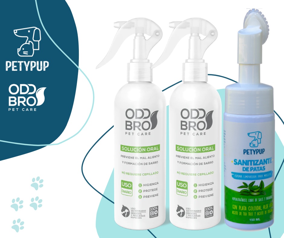Pague 2 Renovapet Oral y Lleve GRATIS 1 Espuma limpiadora y desinfectante para patas de perros y gatos petypup
