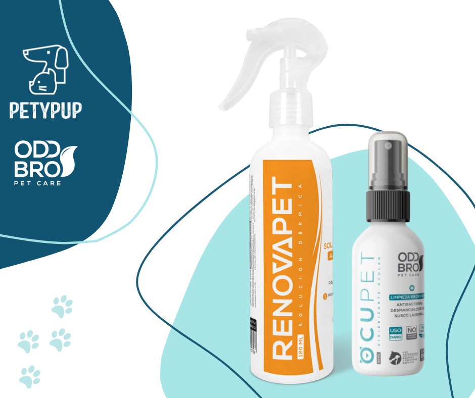 RENOVAPET TÓPICO Solución Dérmica Para Animales + ÖCUPET Adiós A Las Manchas De Los Ojos Para Mascotas 🐶👀